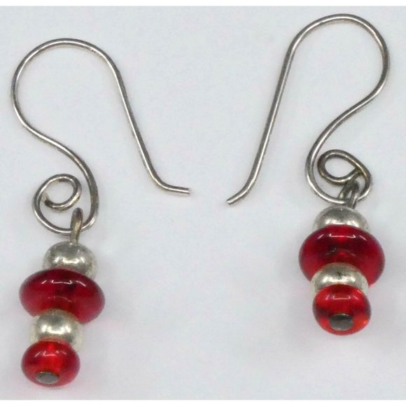 Jody Coyote Czech Glass Bead Red Drop Earrings in Sterling Silver – Save 66% - Picture 5 of 5